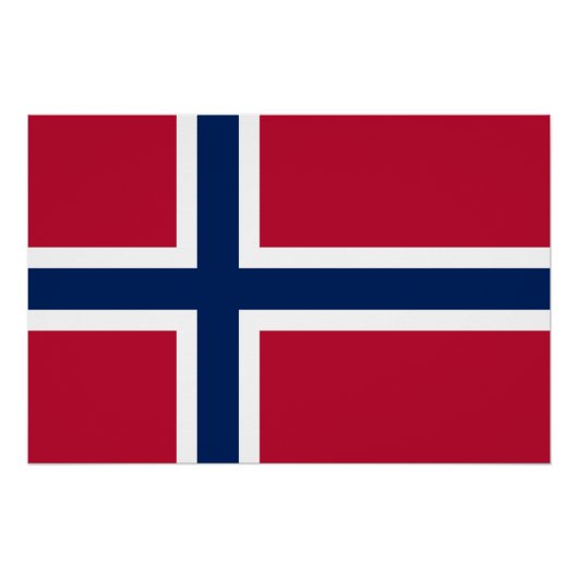 Poster Drapeau de la Norvège (Devant)