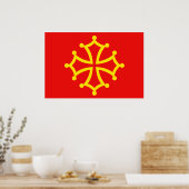Poster Drapeau de la Nouvelle-Occitanie, France (Cuisine)