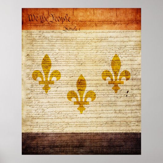 Poster Drapeau de la Nouvelle-Orléans (Devant)
