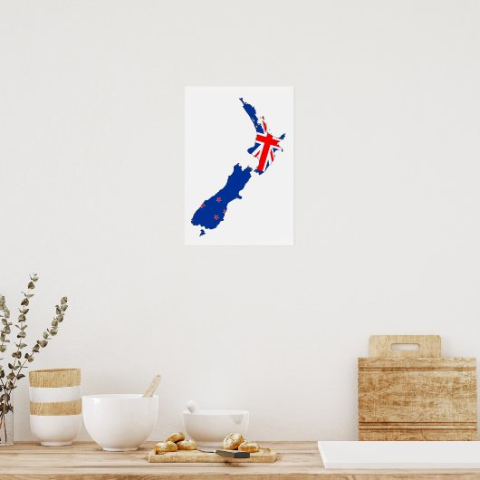 Poster drapeau de la nouvelle-zélande (Cuisine)