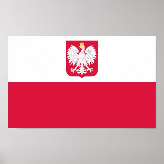 Poster Drapeau de la Pologne (Devant)