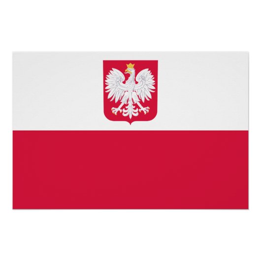 Poster Drapeau de la Pologne (Devant)