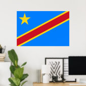 Poster Drapeau de la RDC (République démocratique du Cong (Bureau à domicile)