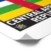 Poster Drapeau de la République Centrafricaine Emblème dé (Coin)