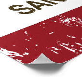 Poster Drapeau de la république de Californie san jose (Coin)