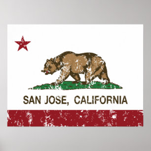 Poster Drapeau de la république de Californie san jose