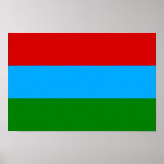 Poster Drapeau de la République de Karelia (Devant)