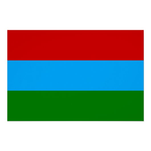 Poster Drapeau de la République de Karelia (Devant)