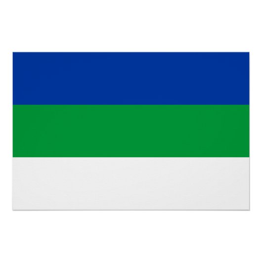 Poster Drapeau de la République de Komi (Devant)