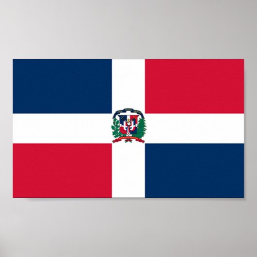 Poster Drapeau de la République Dominicaine (Devant)
