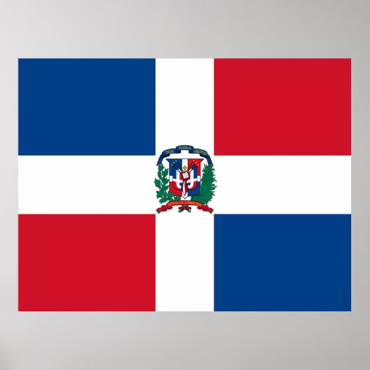 Poster Drapeau de la République Dominicaine (Devant)