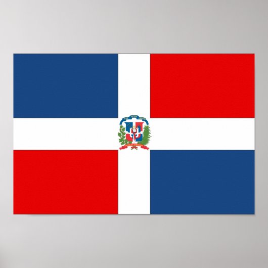 Poster Drapeau de la République Dominicaine (Devant)