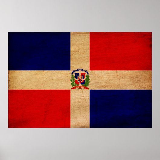 Poster Drapeau de la République Dominicaine (Devant)