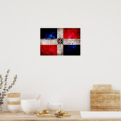 Poster Drapeau de la République dominicaine patinée (Cuisine)