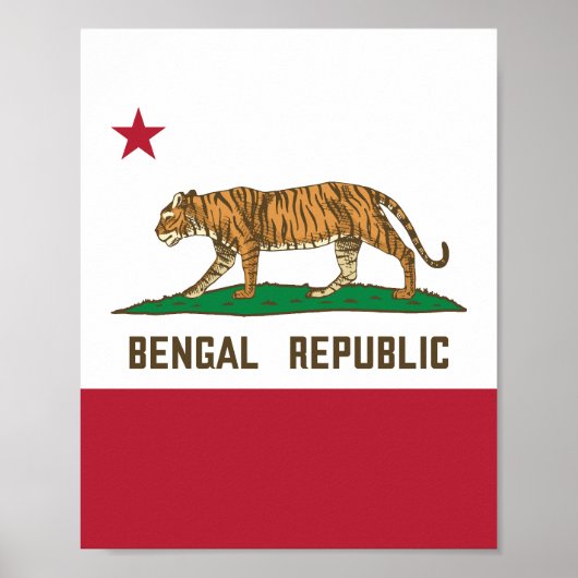 Poster Drapeau de la République du Bengale de Tiger (Devant)