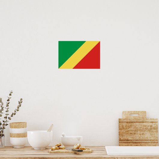 Poster Drapeau de la République du Congo (Cuisine)
