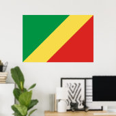 Poster Drapeau de la République du Congo (Bureau à domicile)