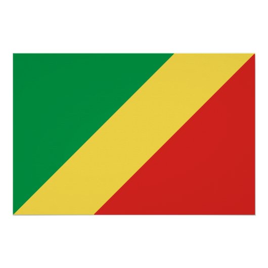 Poster Drapeau de la République du Congo (Devant)