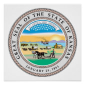 Poster drapeau de la république du Kansas (Devant)