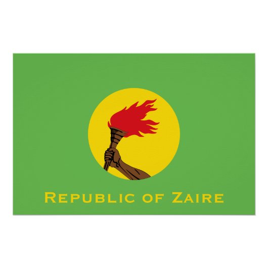 Poster Drapeau de la République du Zaïre (Devant)