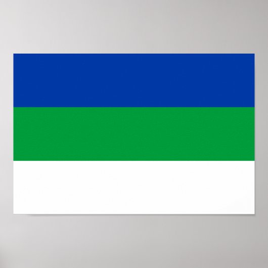 Poster Drapeau de la République Komi (Devant)