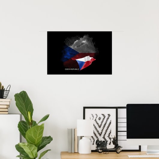 Poster Drapeau de la République tchèque (Bureau à domicile)