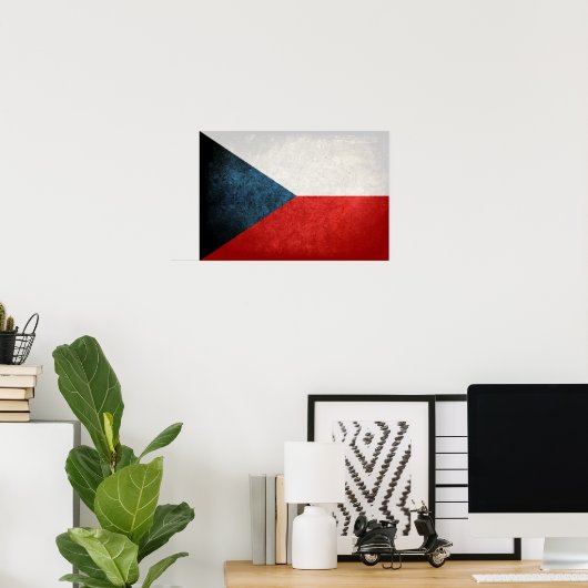 Poster Drapeau de la République tchèque (Bureau à domicile)