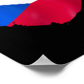 Poster Drapeau de la République tchèque en forme de cœur (Coin)