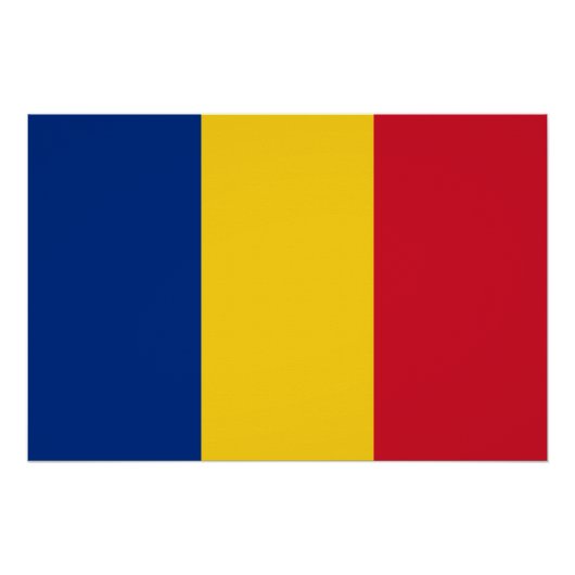 Poster Drapeau de la Roumanie (Devant)