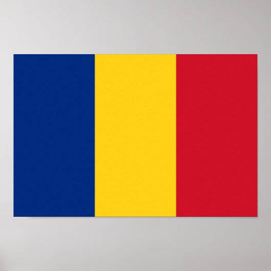 Poster Drapeau de la Roumanie (Devant)
