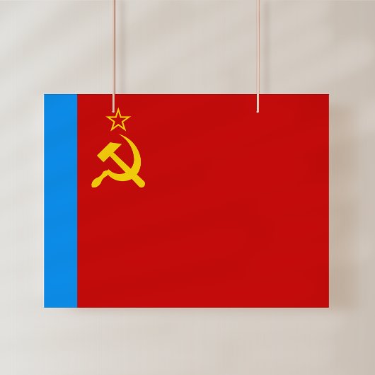 Poster Drapeau de la Russie soviétique, URSS, CCCP, commu