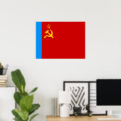Poster Drapeau de la Russie soviétique, URSS, CCCP, commu (Bureau à domicile)