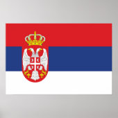 Poster drapeau de la Serbie (Devant)