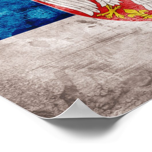 Poster Drapeau de la Serbie patinée (Coin)