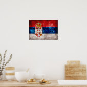Poster Drapeau de la Serbie patinée (Cuisine)