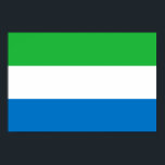 Poster Drapeau de la Sierra Leone<br><div class="desc">Drapeau patriotique de la Sierra Leone.</div>
