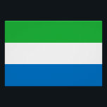 Poster Drapeau de la Sierra Leone<br><div class="desc">Drapeau patriotique de la Sierra Leone.</div>
