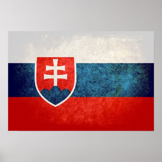 Poster Drapeau de la Slovaquie (Devant)