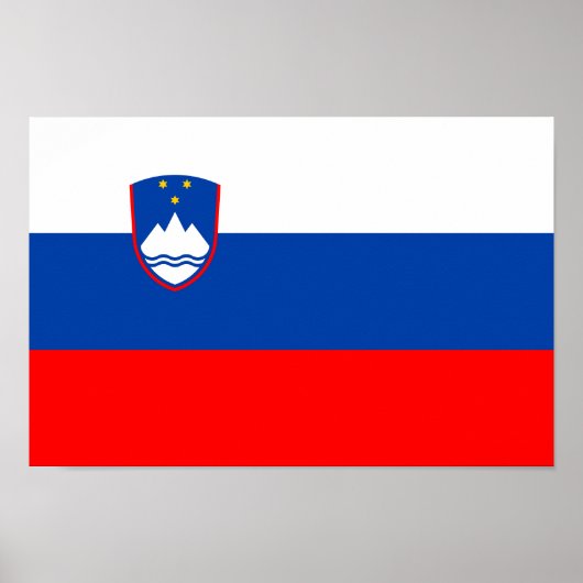 Poster Drapeau de la Slovénie (Devant)