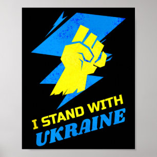 Poster Drapeau de la solidarité avec l'Ukraine Anti-Pouti