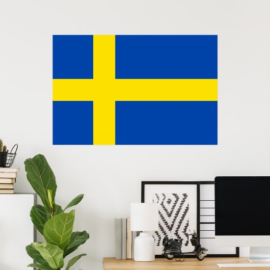 Poster Drapeau de la Suède (Bureau à domicile)