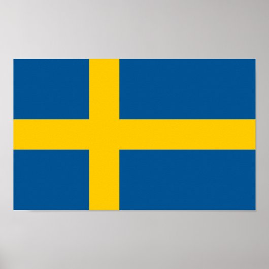Poster Drapeau de la Suède (Devant)