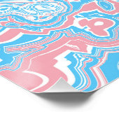 Poster Drapeau de la Trans Pride Trippy Boho Super Wavy (Coin)