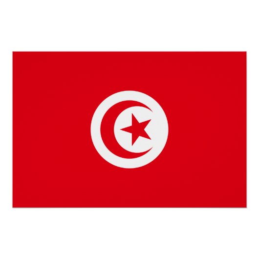 Poster Drapeau de la Tunisie (Devant)