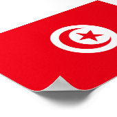 Poster Drapeau de la Tunisie (Coin)