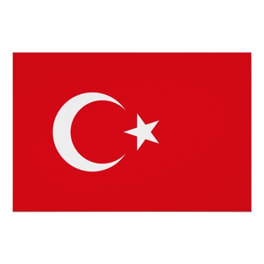 Poster Drapeau de la Turquie (Devant)