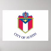 Poster Drapeau de la ville d'Austin (Texas) (Devant)