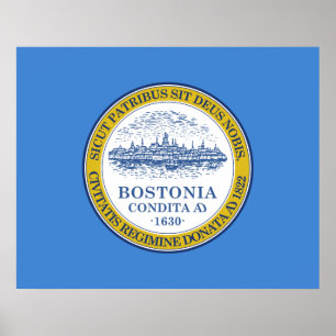 Poster Drapeau de la ville de Boston (Massachusetts)