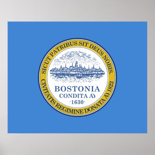 Poster Drapeau de la ville de Boston (Massachusetts) (Devant)