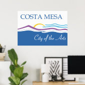 Poster Drapeau de la ville de Costa Mesa (Bureau à domicile)